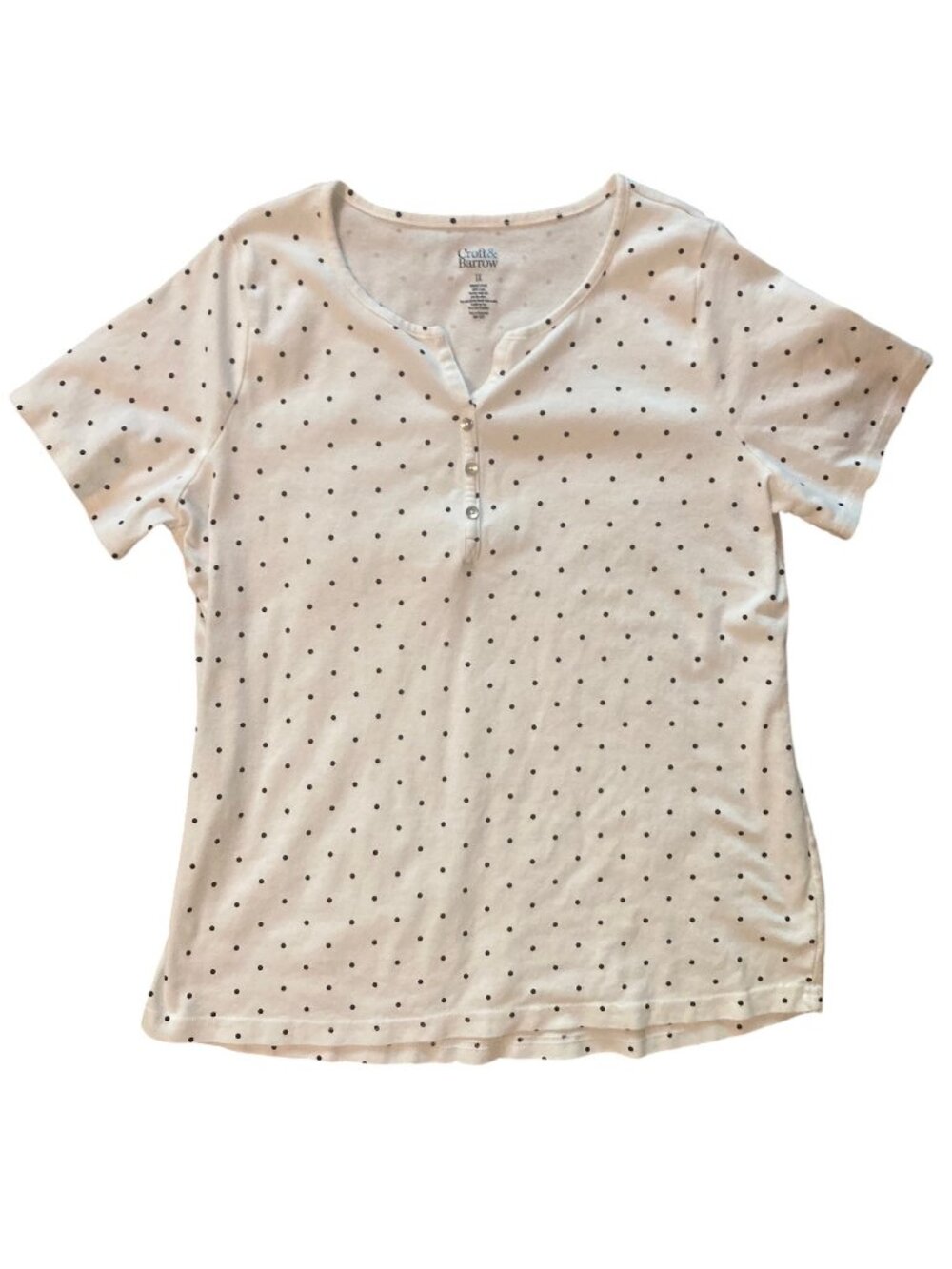 Women's CROFT & BARROW Polka Dot Henley Short-Sleeve T-Shirt Size 1X